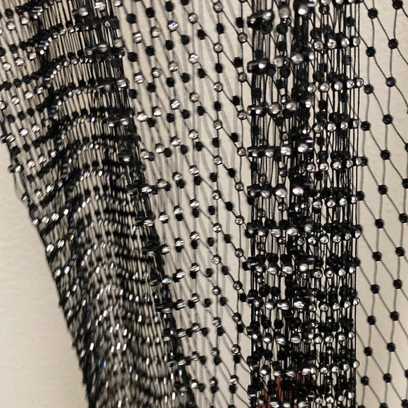 Akira Rhinestone Fishnet Long Open Front Jacket - Picture 7 of 12